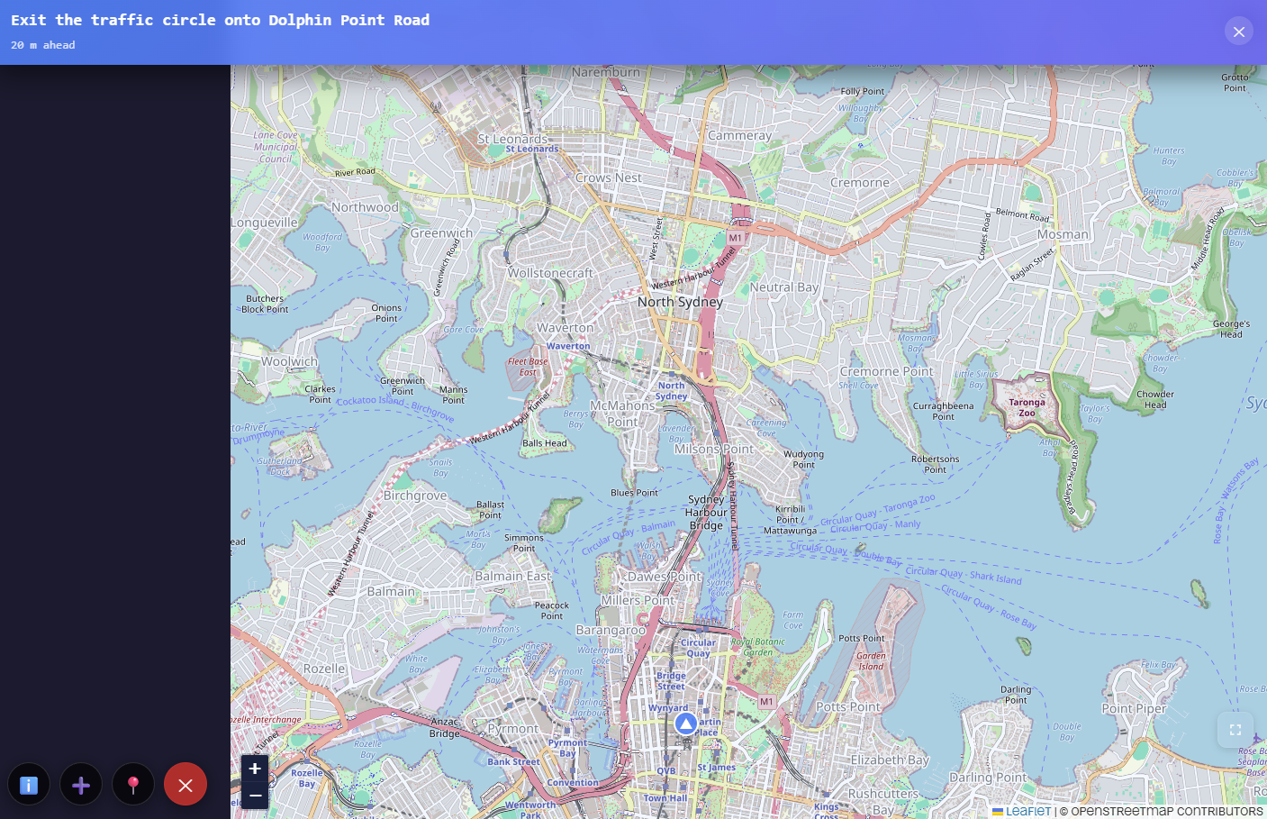 Turn-by-turn navigation on the map